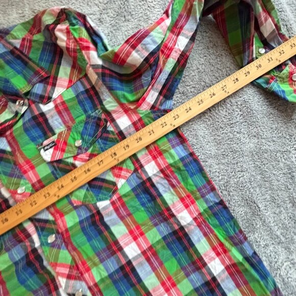 LRG Lifted Research Group Wovens Mens Shirt XL Western Plaid Pearl Snap 19093 - Picture 6 of 10